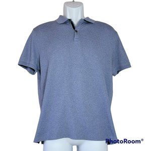 Banana Republic Men's Slim Fit Large Luxury Touch Heather Blue Polo Shirt EUC